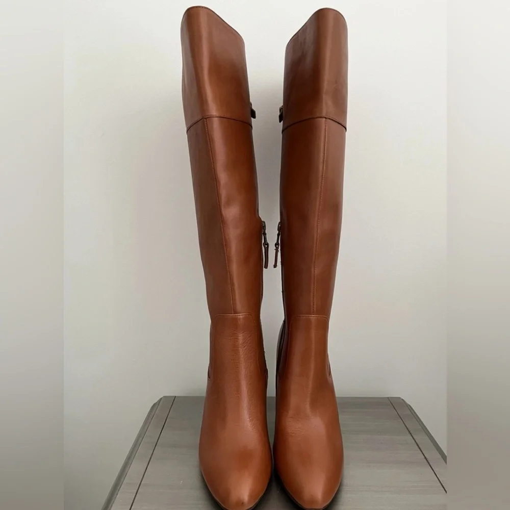 LAUREN Ralph Lauren Brown Leather Knee-High Boots - Picture 7 of 11
